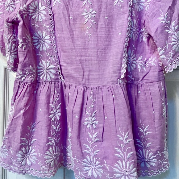 Anthropologie Maeve Lavender Top with White Detailing - Picture 2 of 4